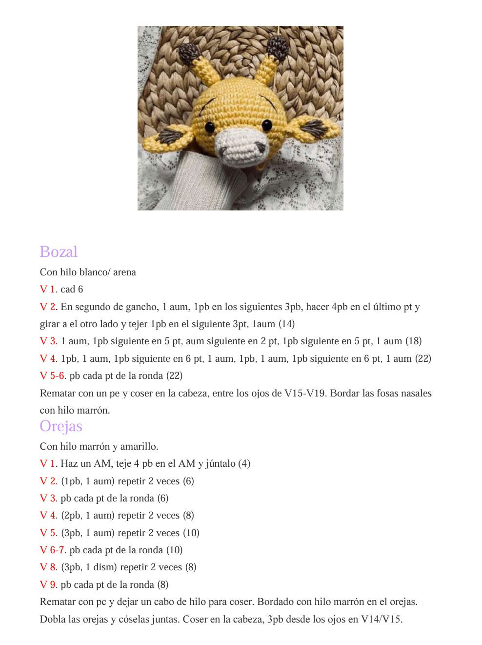 Patron Gratis Jirafa Amigurumi Amarilla y Marron PDF Paso a Paso