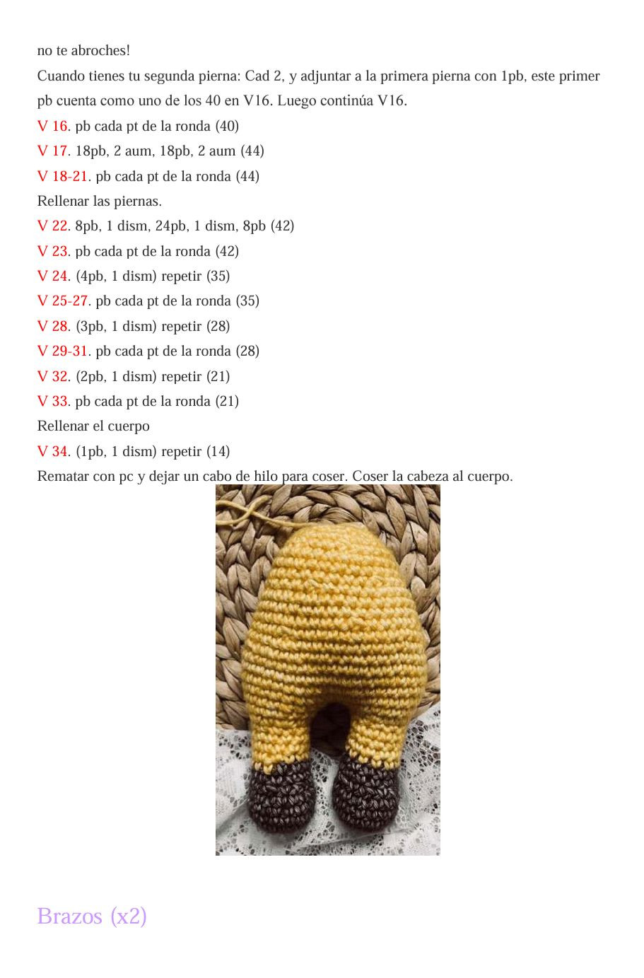 Patron Gratis Jirafa Amigurumi Amarilla y Marron PDF Paso a Paso