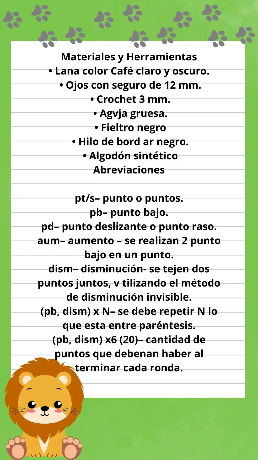 Patrón Gratis León Amigurumi Paso a Paso