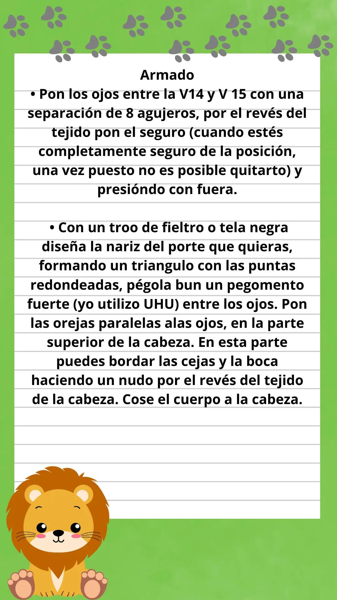 Patrón Gratis León Amigurumi Paso a Paso