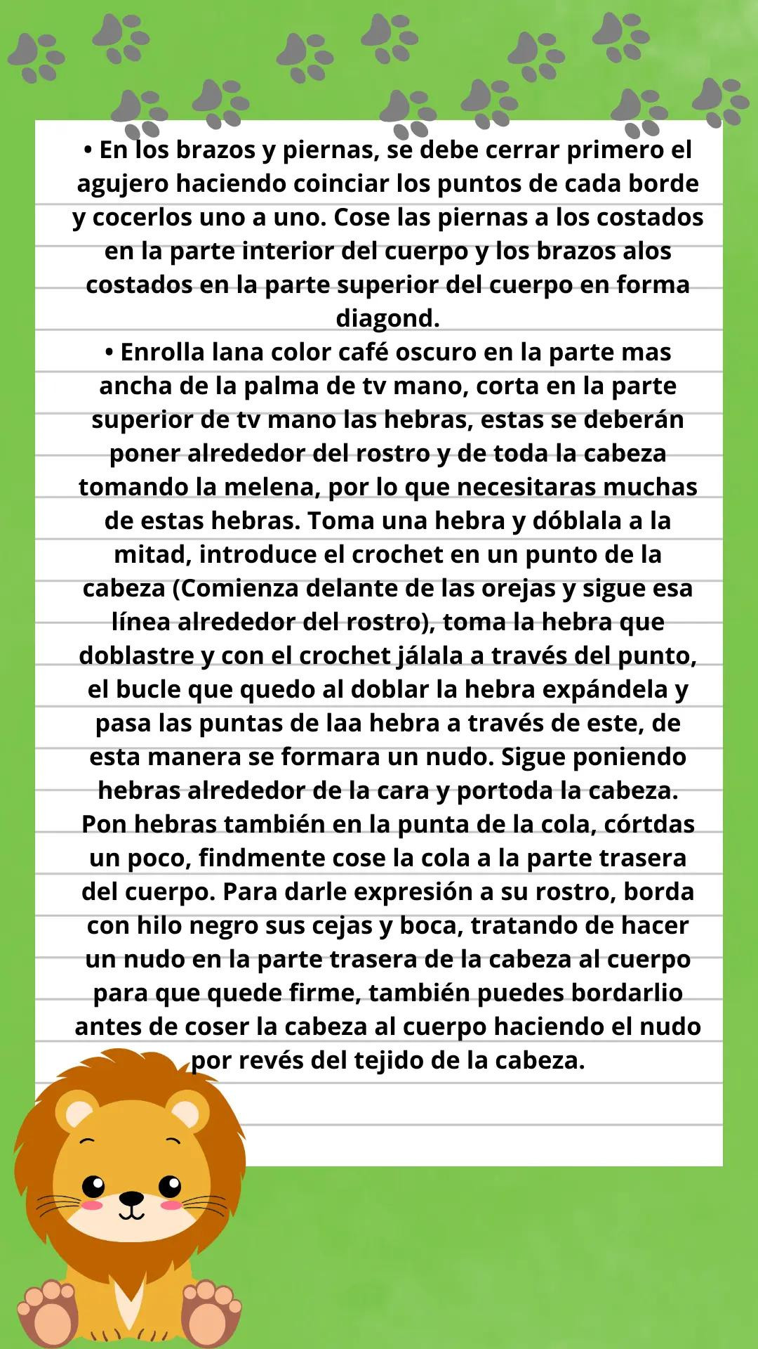 Patrón Gratis León Amigurumi Paso a Paso