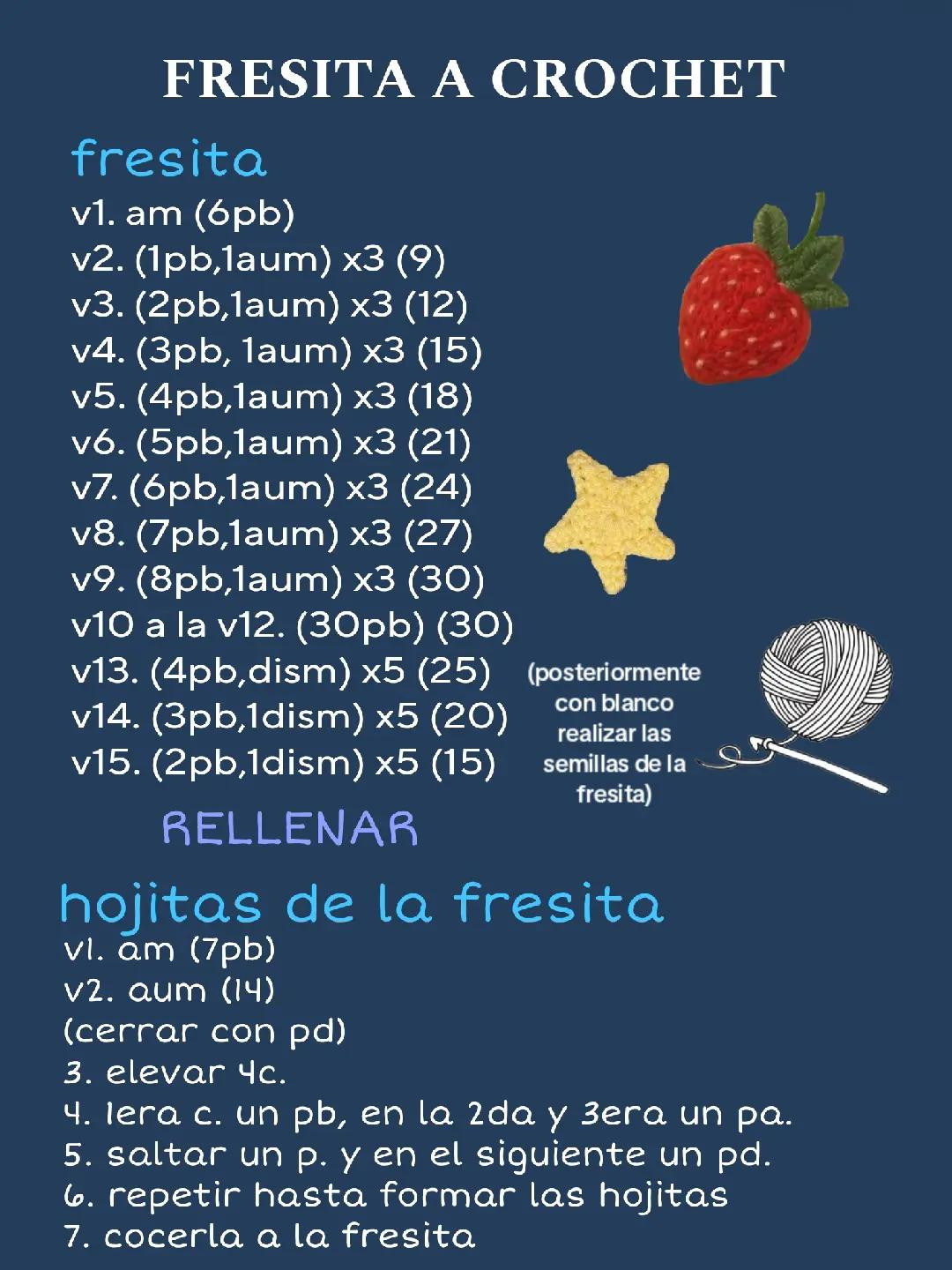 Patron gratis: Llavero de fresa con florecita a crochet