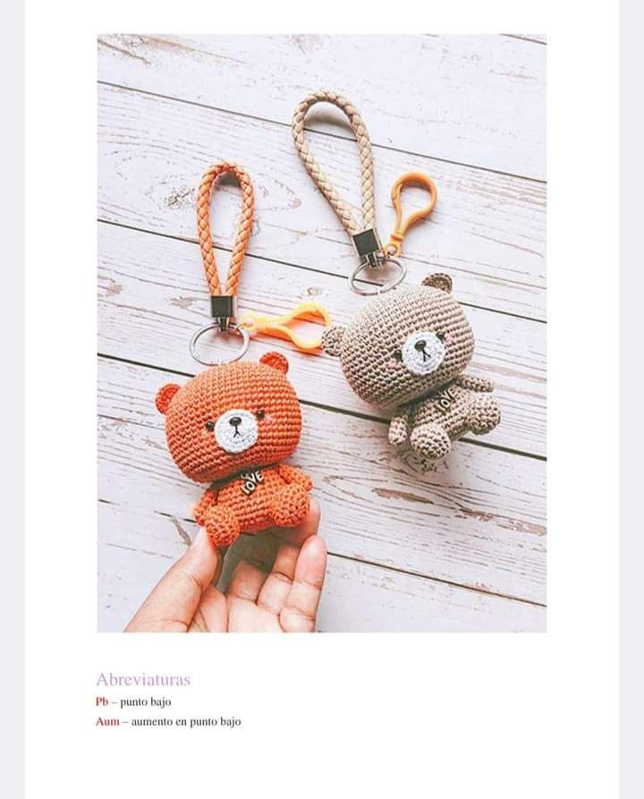 Patrón Gratis Llavero Oso Amigurumi Fácil PDF
