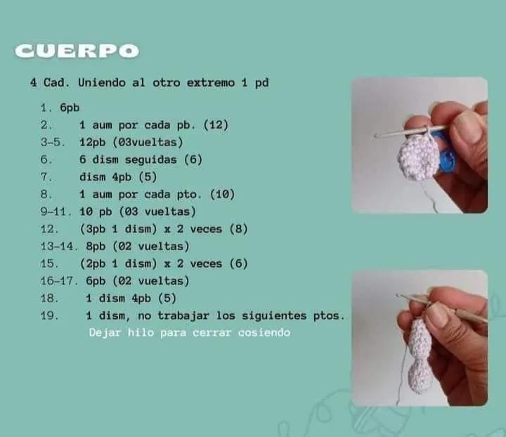 Patrón Gratis Mariposa Crochet: Cuerpo y Alas Grandes