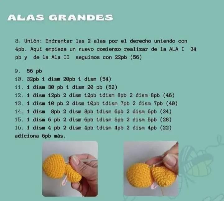 Patrón Gratis Mariposa Crochet: Cuerpo y Alas Grandes