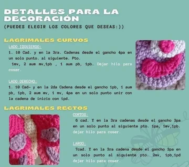 Patrón Gratis Mariposa Crochet: Cuerpo y Alas Grandes
