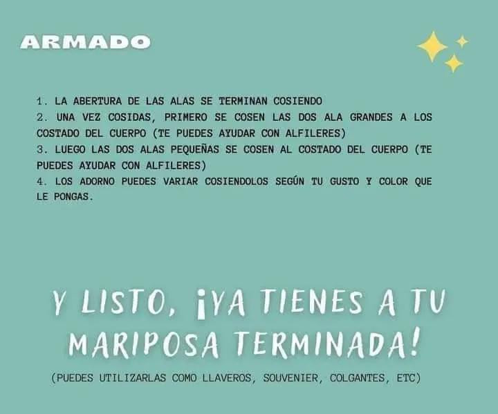 Patrón Gratis Mariposa Crochet: Cuerpo y Alas Grandes