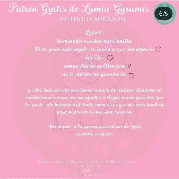 Patron Gratis Mini Patita Amigurumi - Gấu Vịt Móc Len