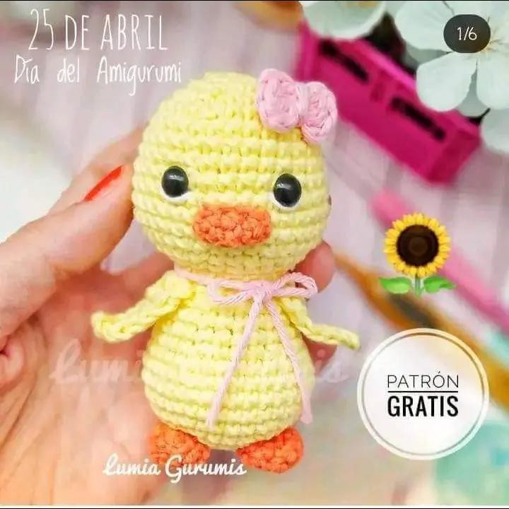 Patron Gratis Mini Patita Amigurumi - Gấu Vịt Móc Len