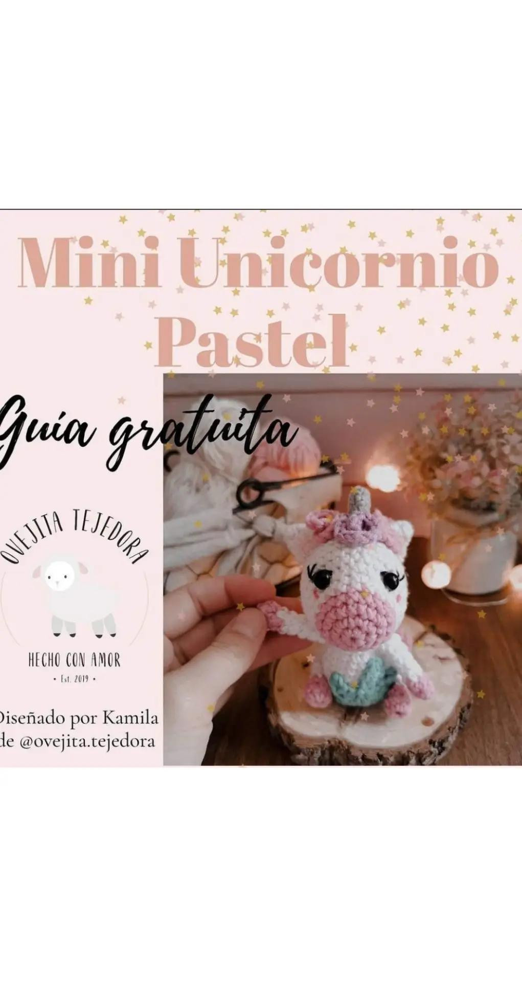 Patrón Gratis Mini Unicornio Pastel Amigurumi