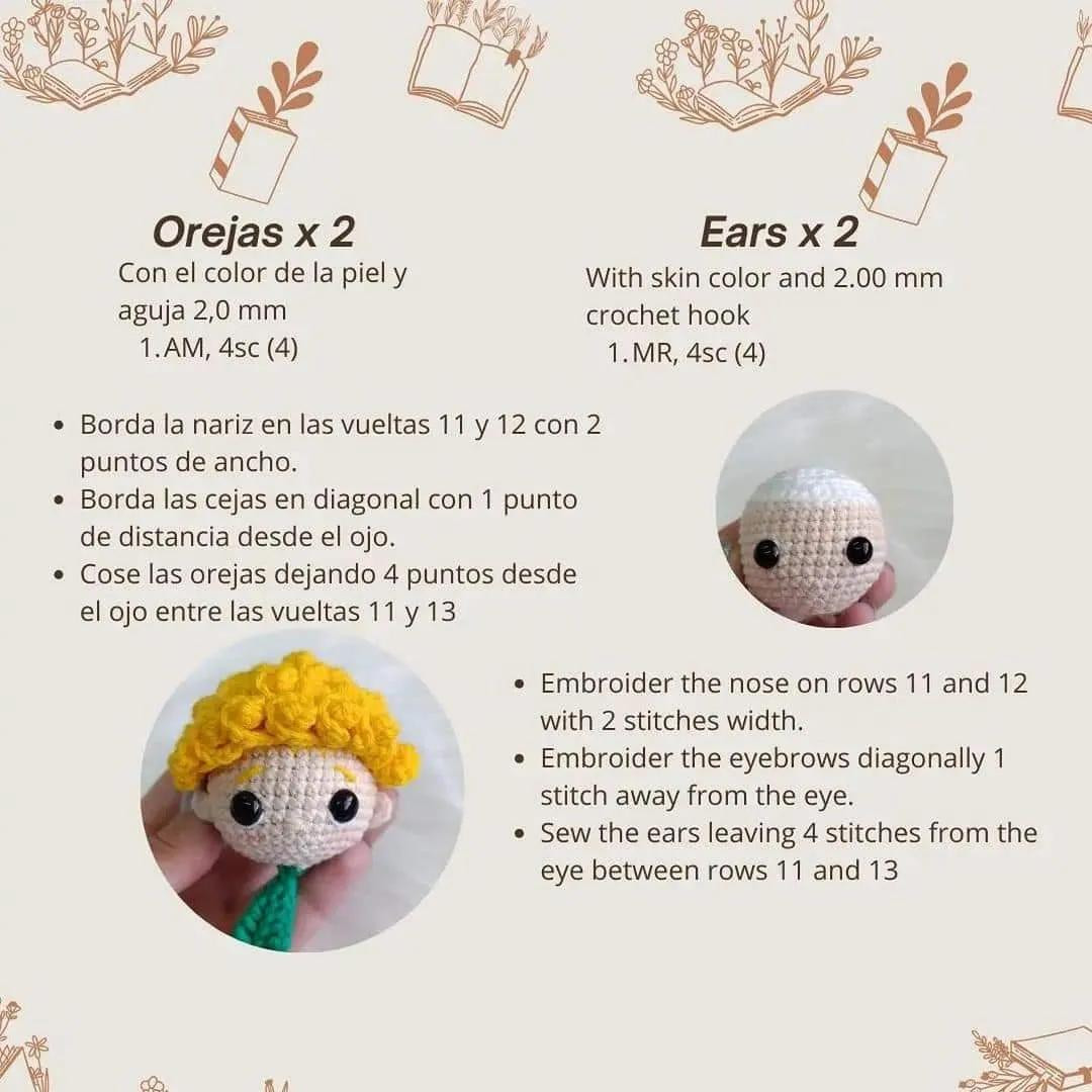 Patrón Gratis Móc Len Bookmark Cậu Bé Hoàng Tử