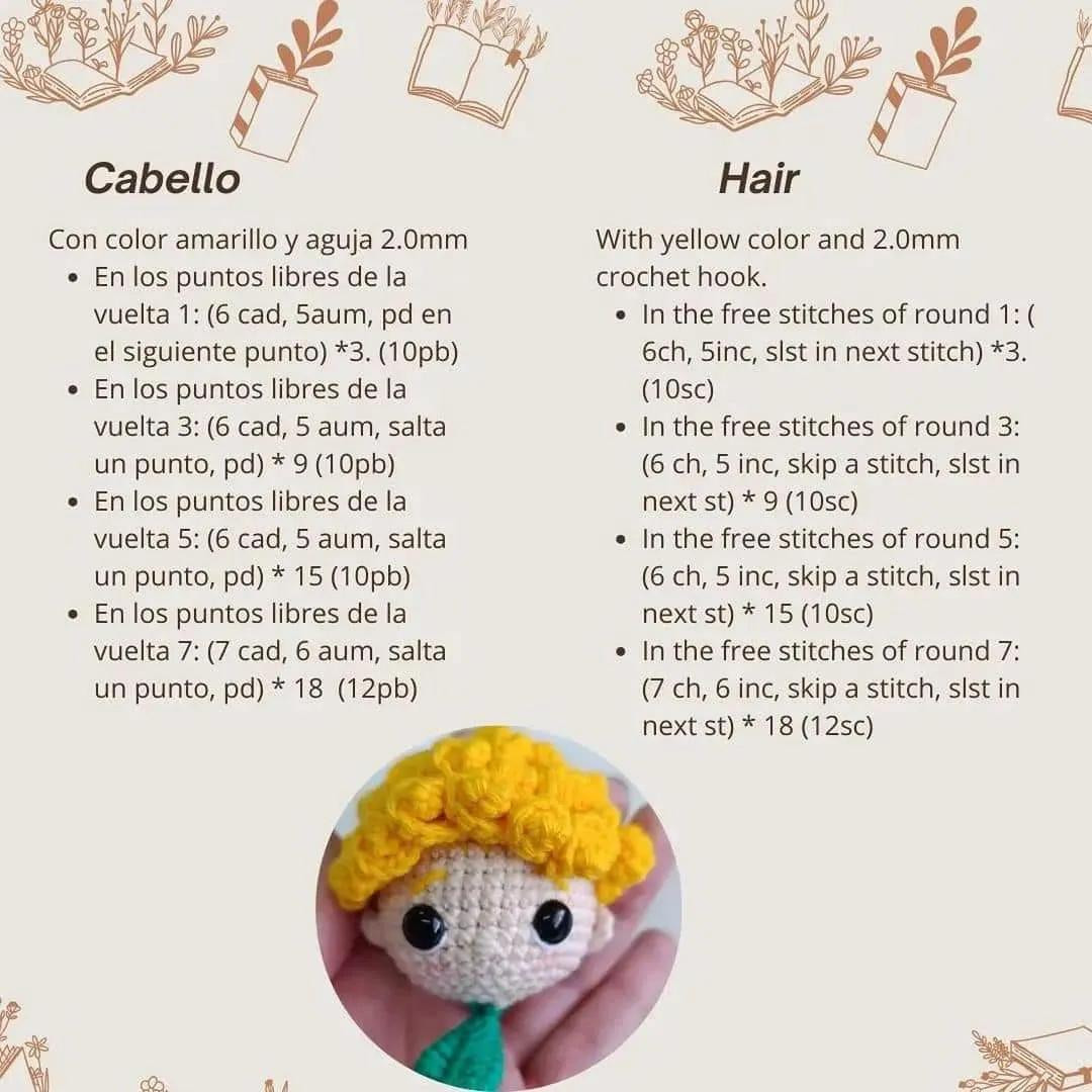 Patrón Gratis Móc Len Bookmark Cậu Bé Hoàng Tử