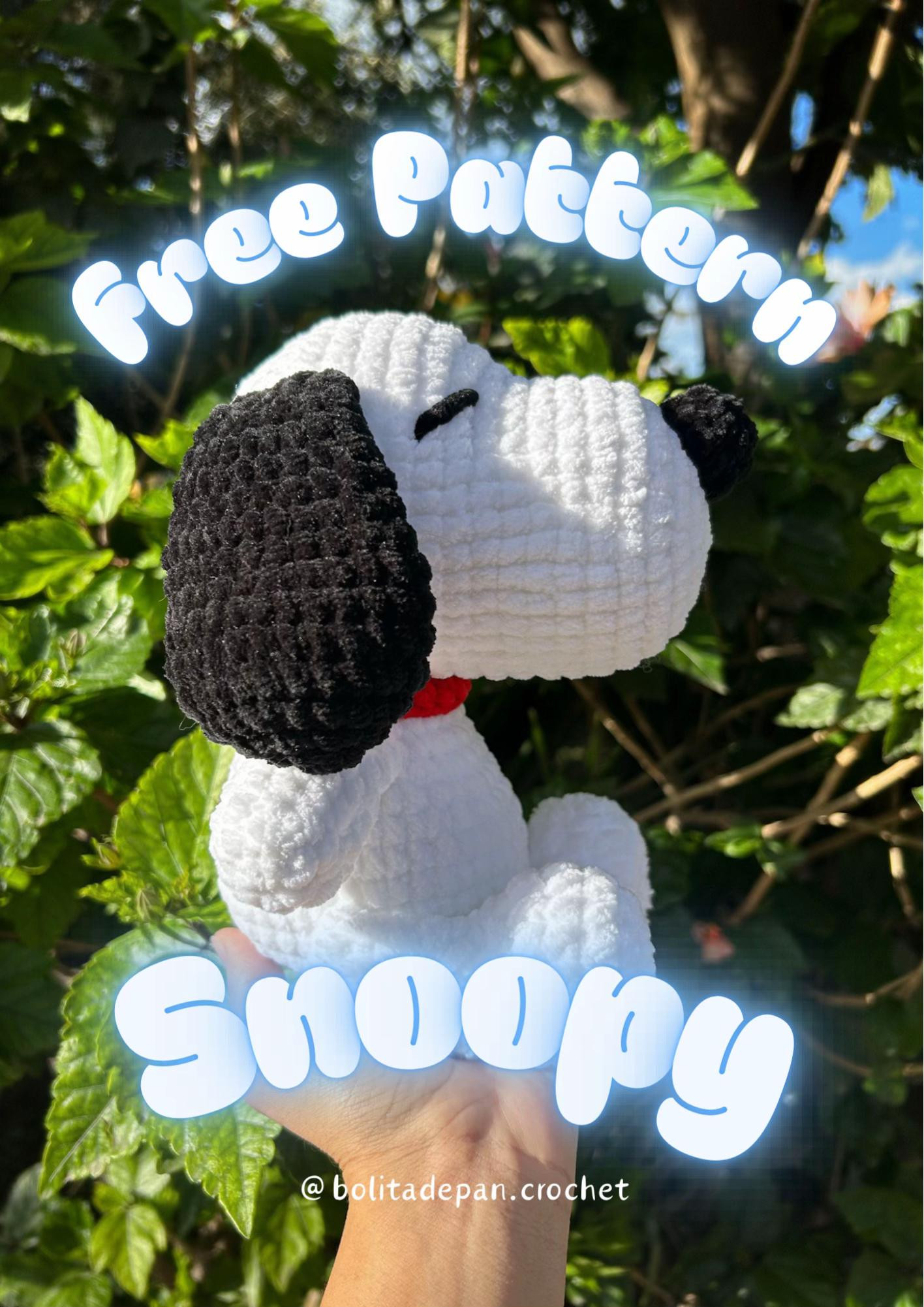 Patrón Gratis Móc Len Snoopy - Búp bê chó trắng đen