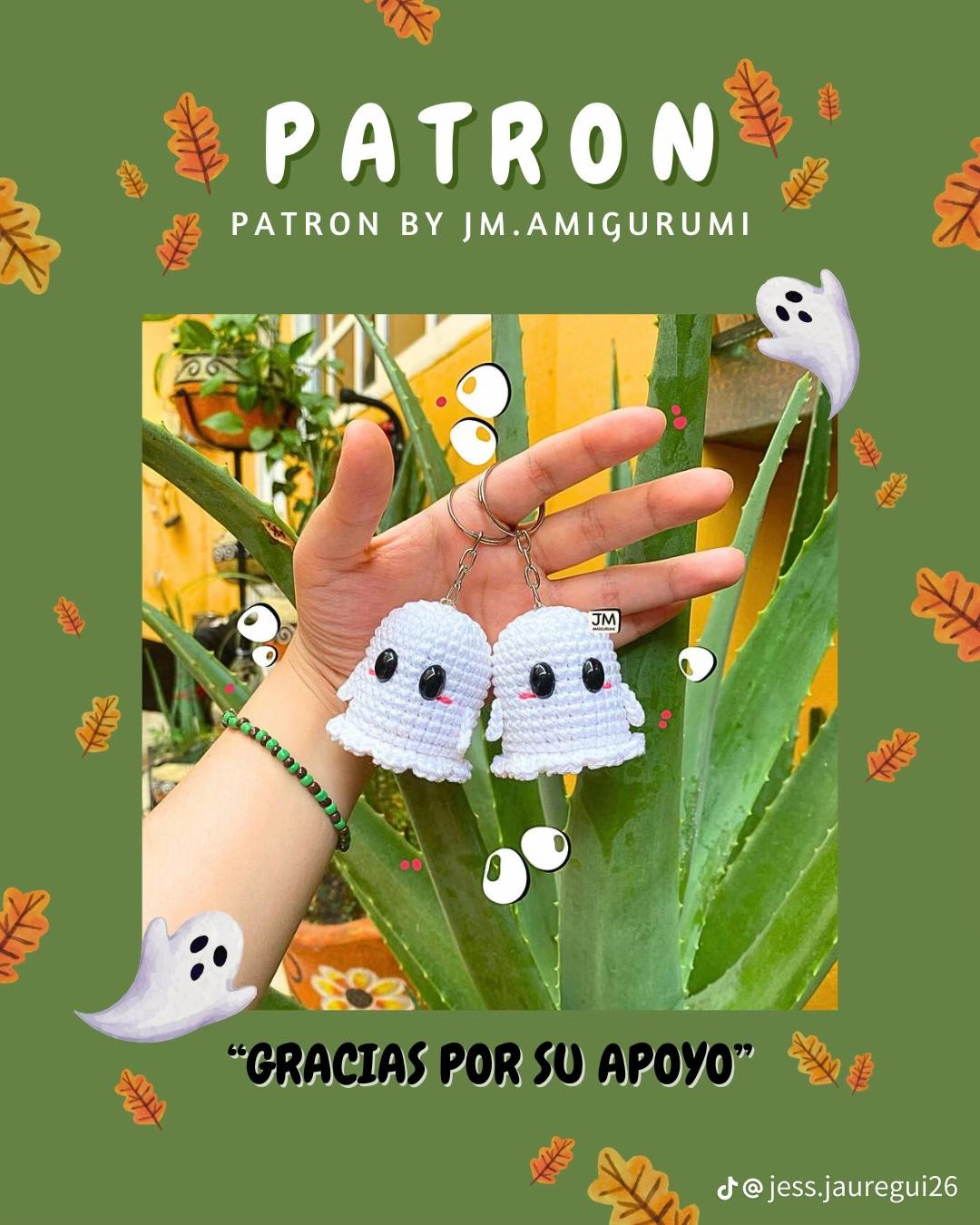 Patrón Gratis Mochila Fantasma Amigurumi Blanco