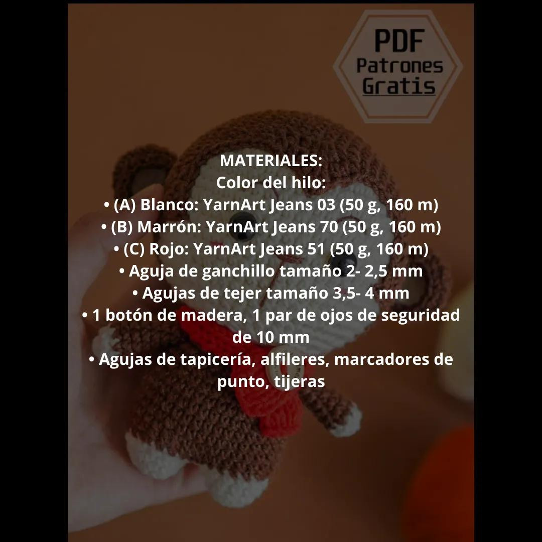 Patrón Gratis Mono Amigurumi: Guía Paso a Paso con Materiales y Abreviaturas