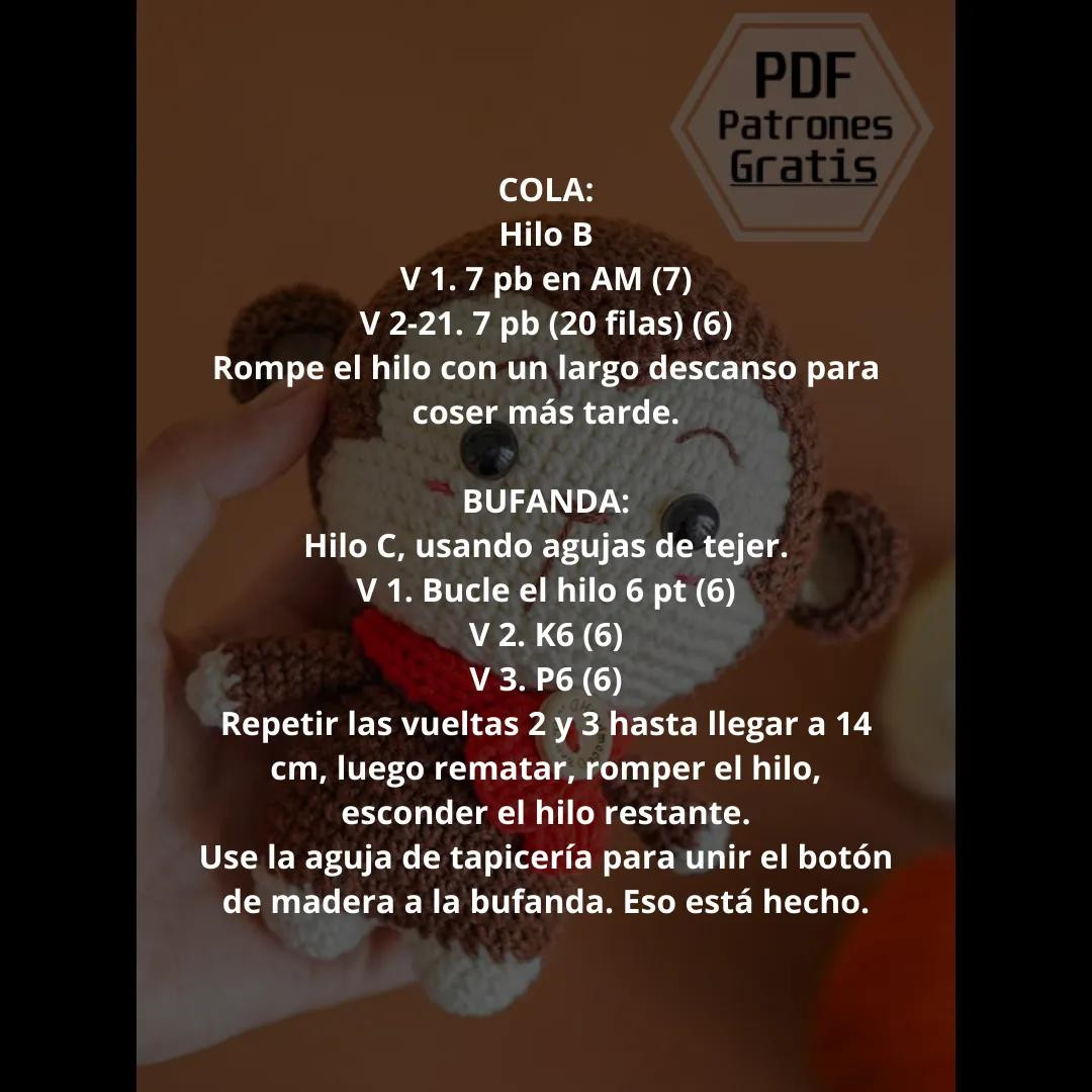 Patrón Gratis Mono Amigurumi: Guía Paso a Paso con Materiales y Abreviaturas