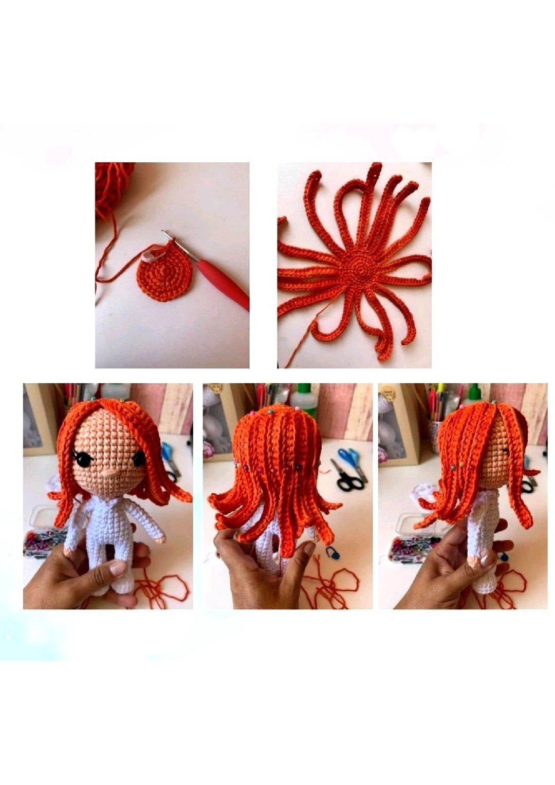 Patrón Gratis Muñeca Amigurumi Black Widow con Pelo Rojo