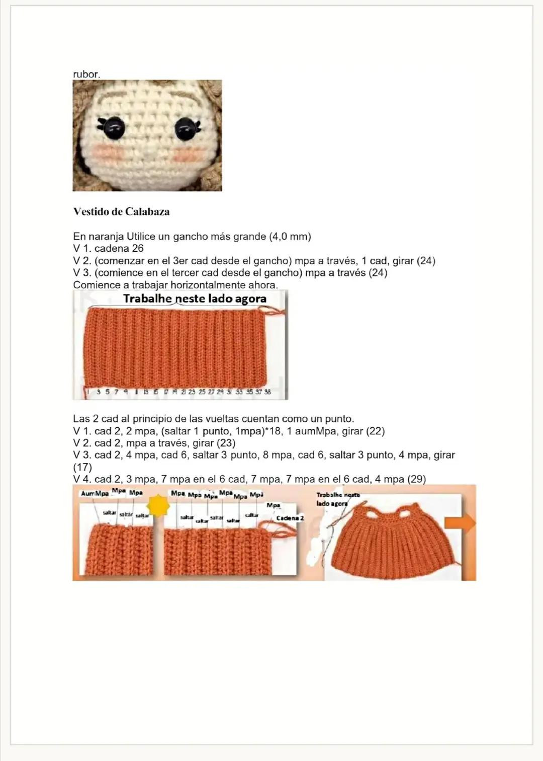 Patrón Gratis Muñeca Amigurumi Calabaza Halloween PDF