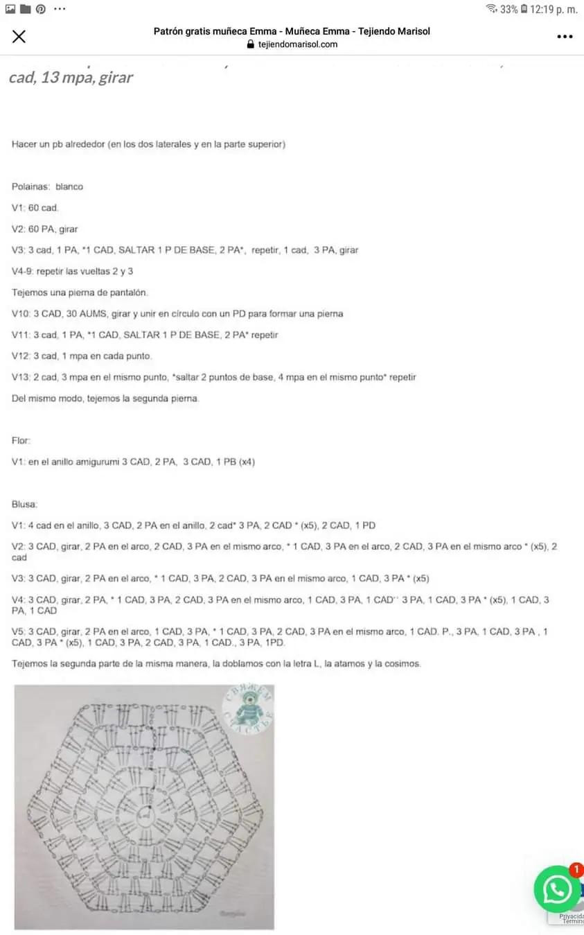 Patrón Gratis Muñeca Emma - Amigurumi con Sombrero y Vestido Rosa