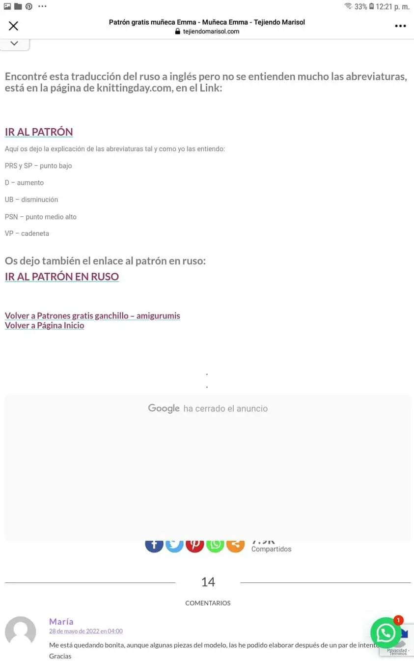 Patrón Gratis Muñeca Emma - Amigurumi con Sombrero y Vestido Rosa