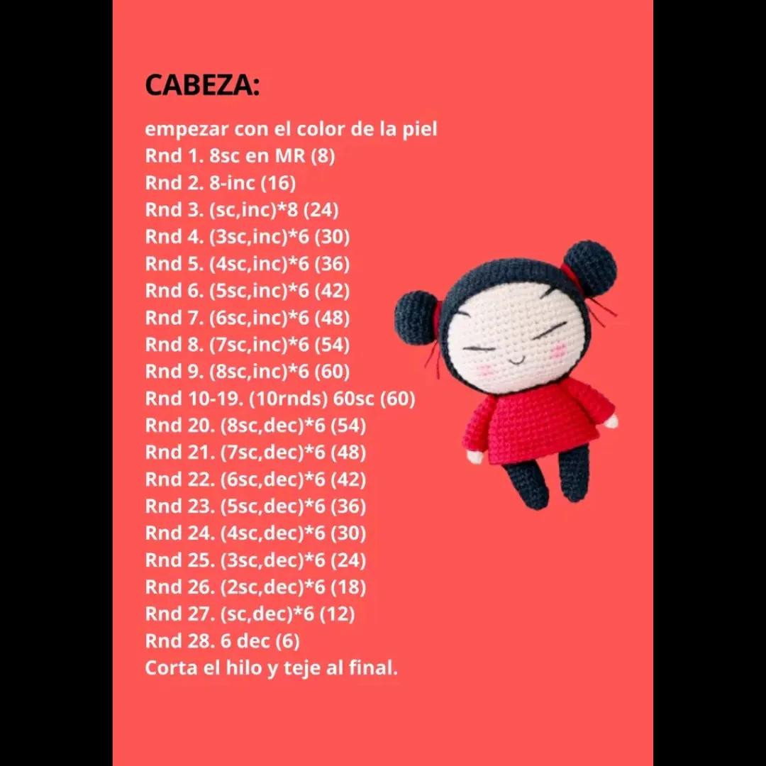 Patrón Gratis Muñeca Pucca Amigurumi Crochet
