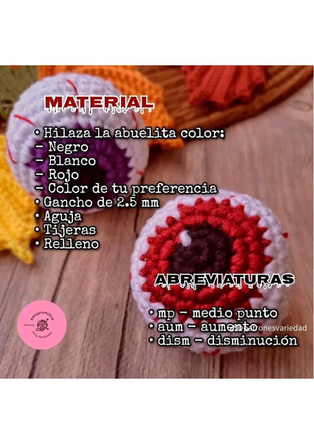 Patrón Gratis: Ojos de Calabaza Móc Len Halloween