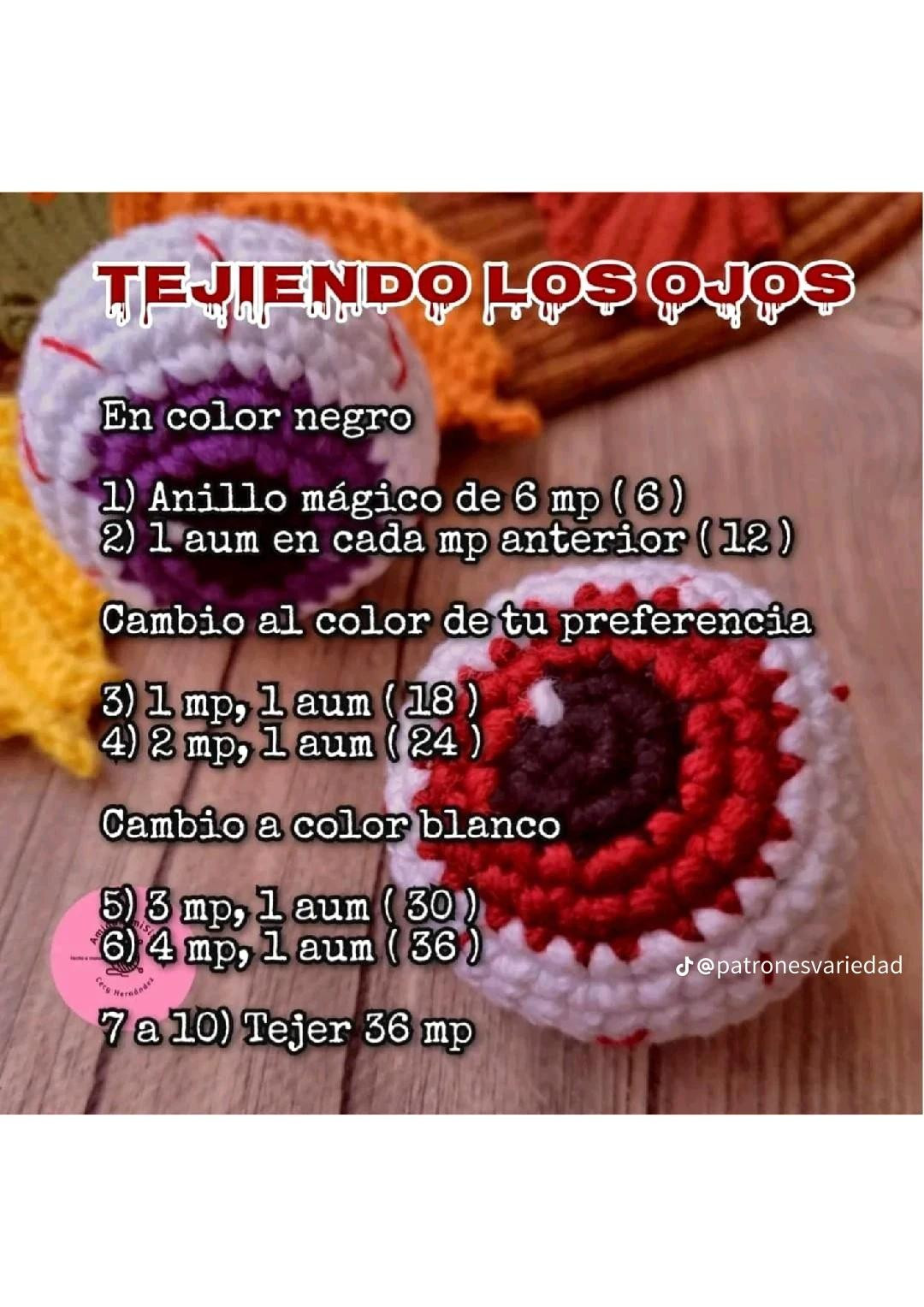 Patrón Gratis: Ojos de Calabaza Móc Len Halloween