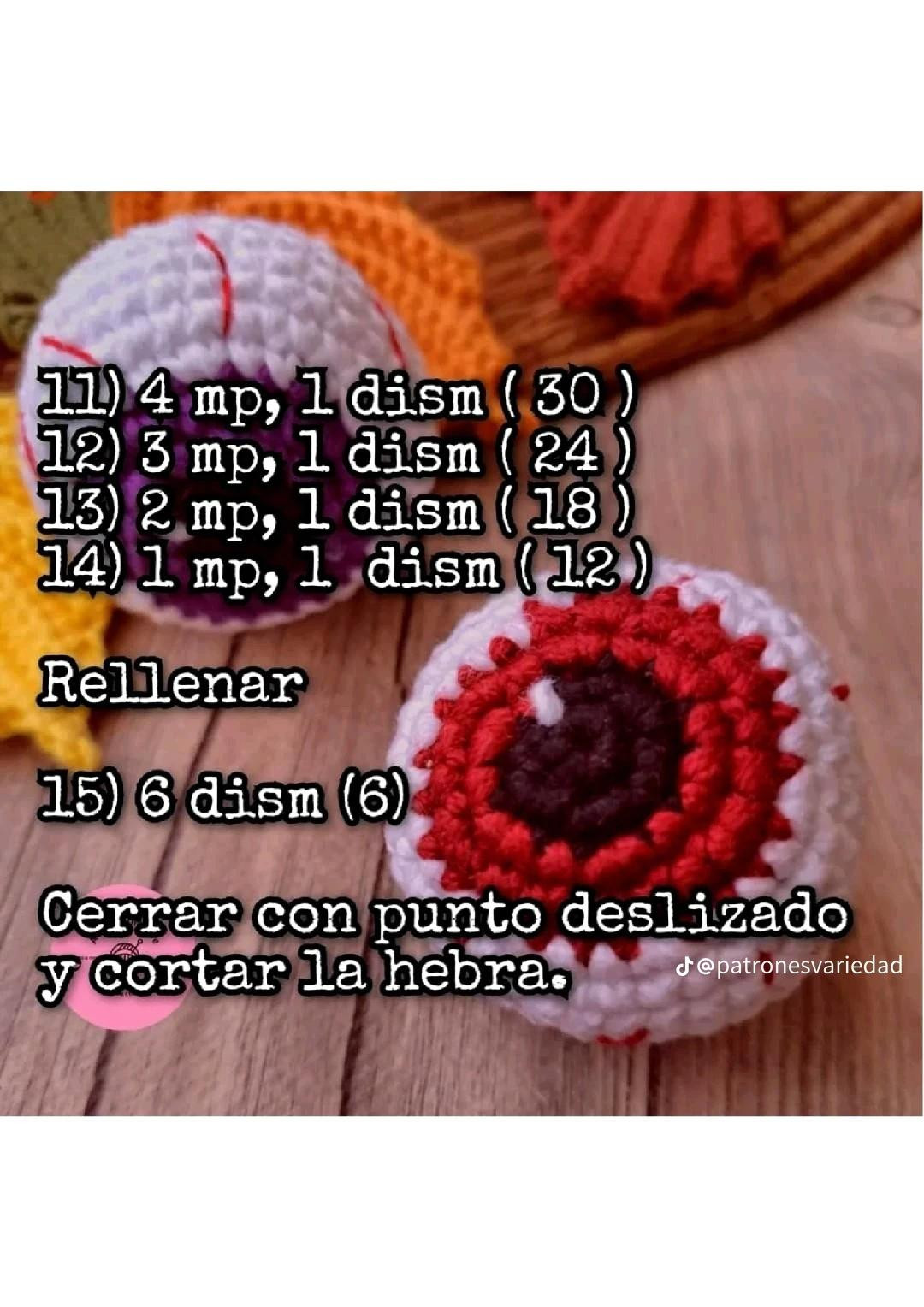 Patrón Gratis: Ojos de Calabaza Móc Len Halloween