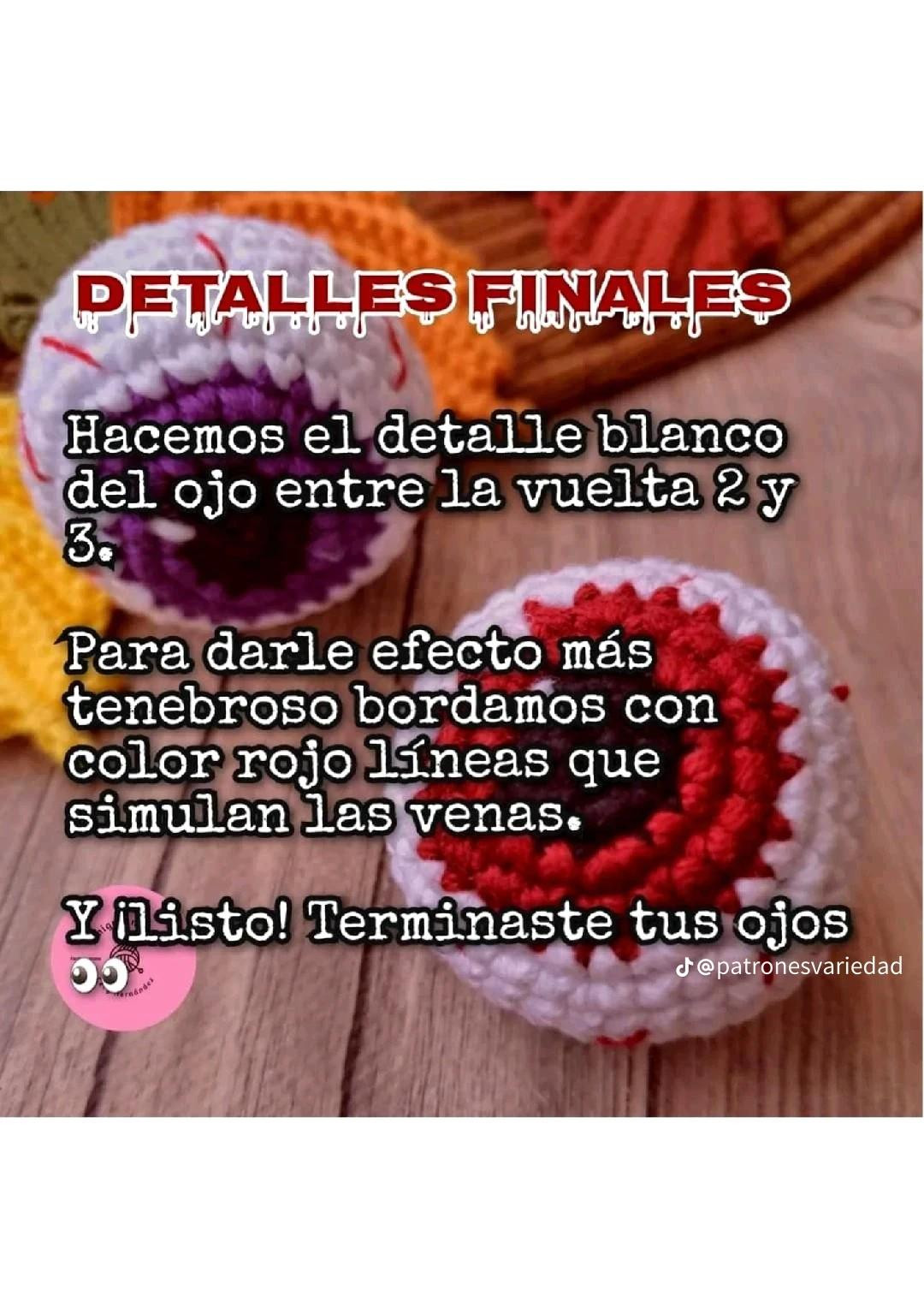 Patrón Gratis: Ojos de Calabaza Móc Len Halloween