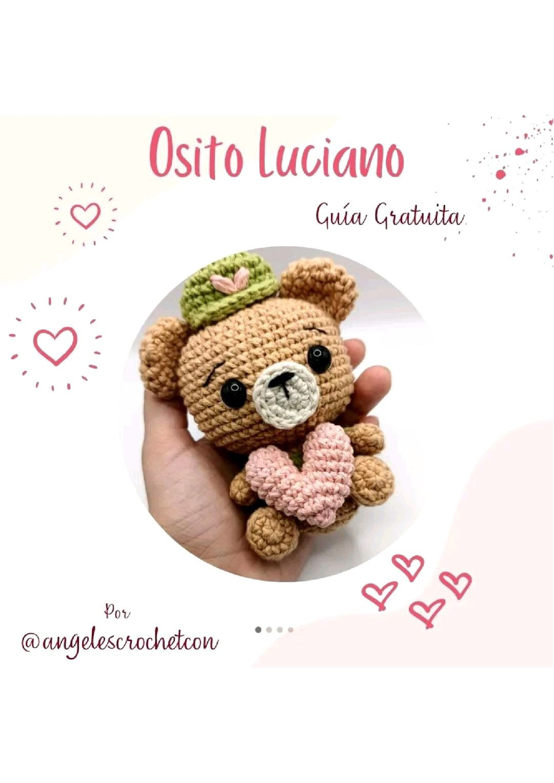Patrón Gratis Osito Luciano Amigurumi con Corazón