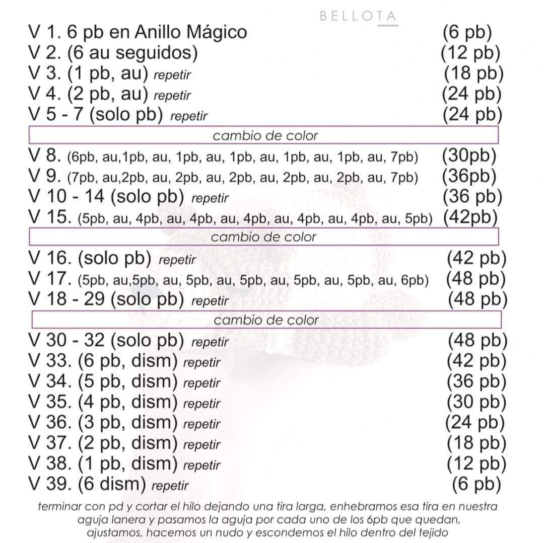 Patrón Gratis Oso Acostado Crochet Amigurumi