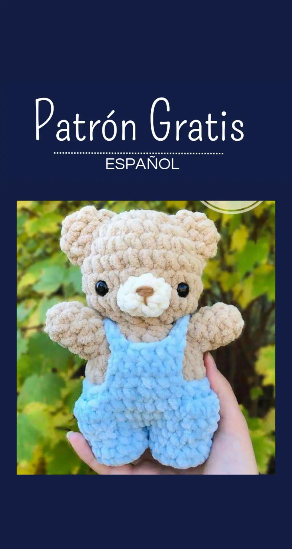 Patrón Gratis Oso Amigurumi Con Overol Azul PDF
