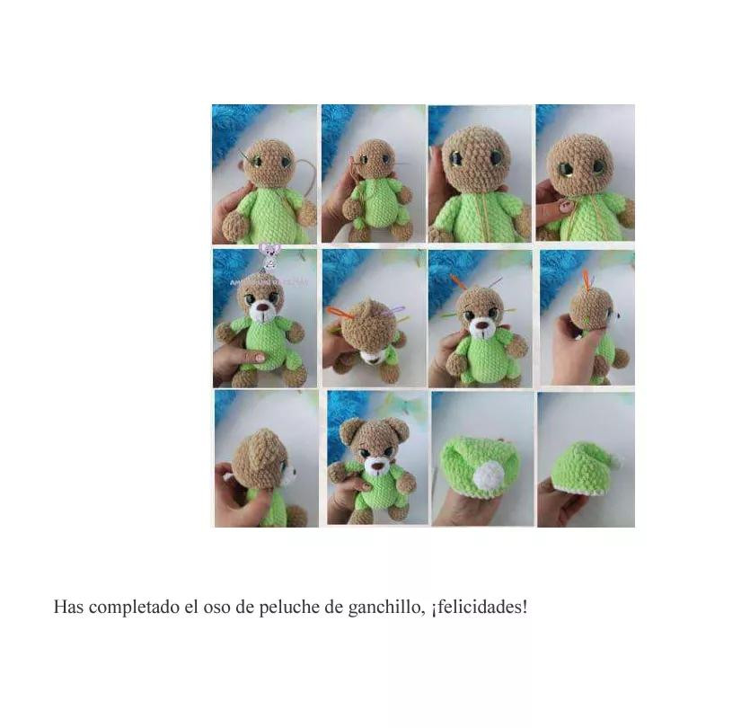 Patrón Gratis Oso Amigurumi con Pijama y Gorro