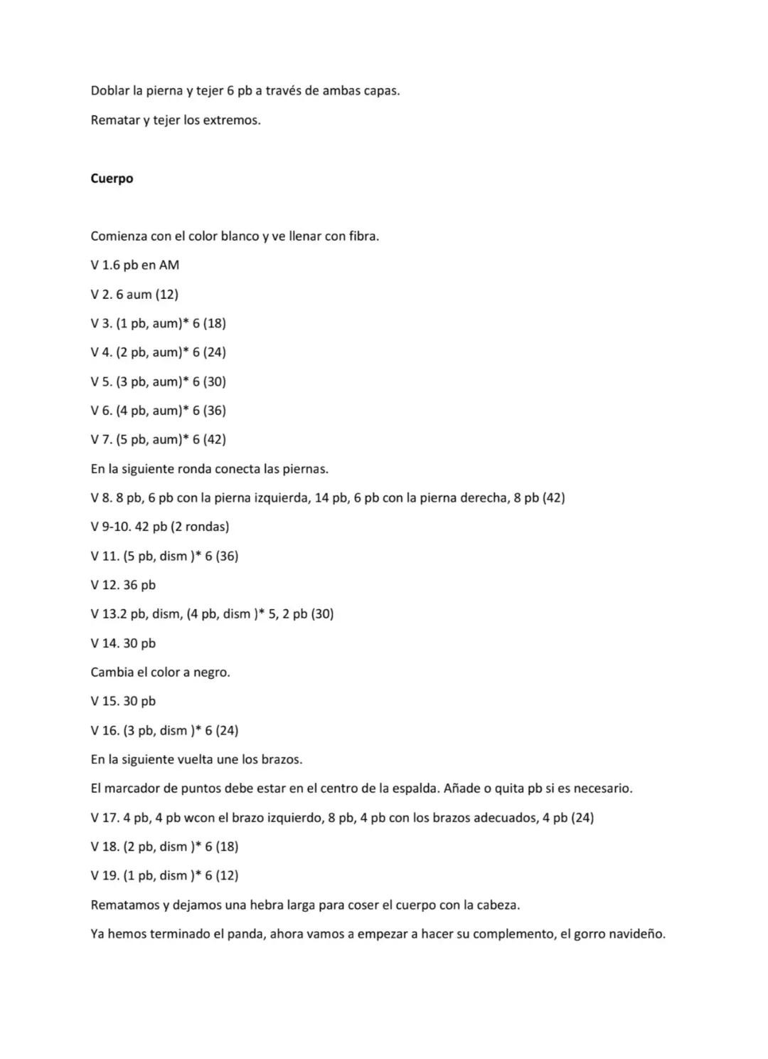 Patrón Gratis Oso Panda Amigurumi con Sombrero de Navidad