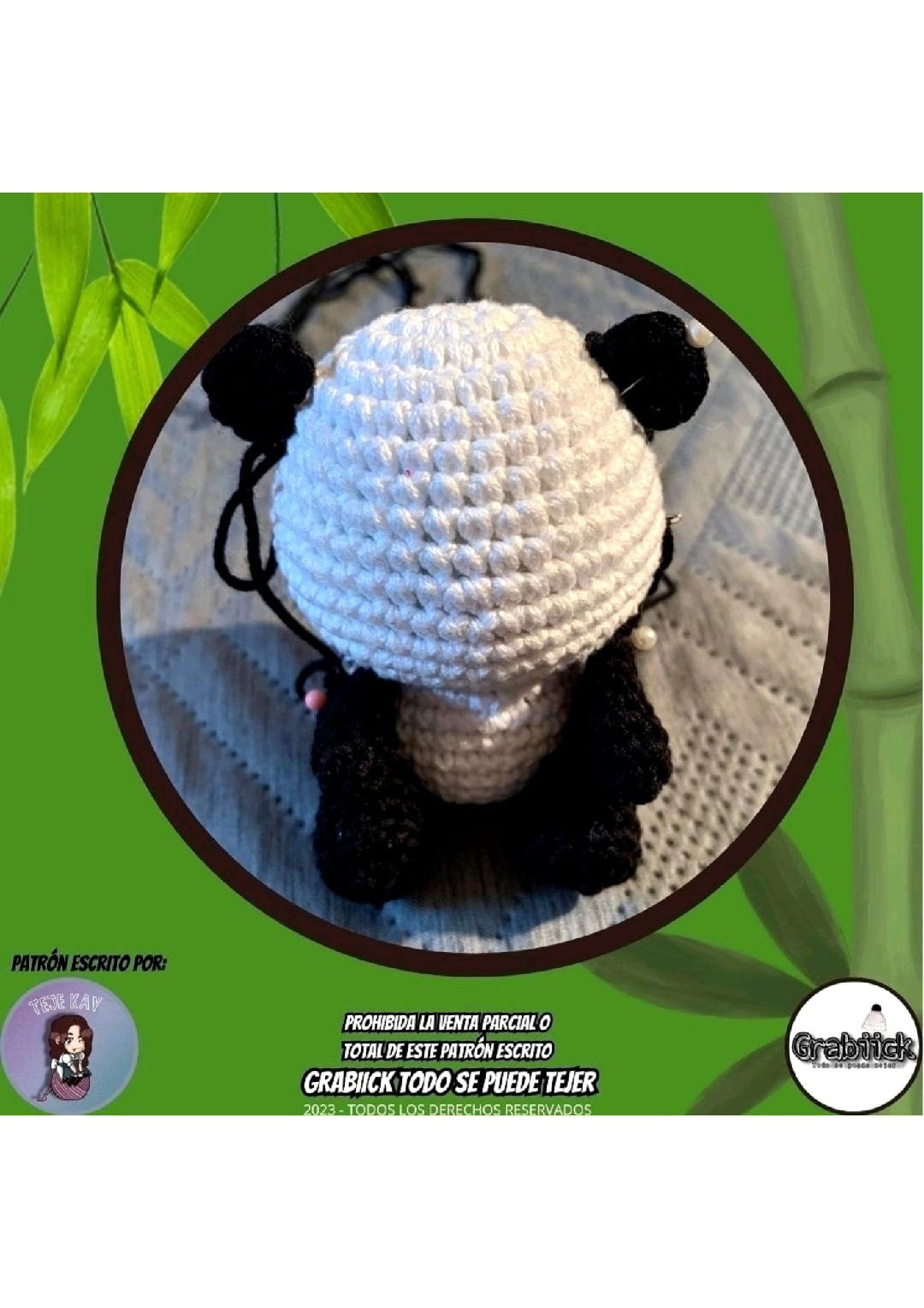 Patrón Gratis Panda Amigurumi con Bambú