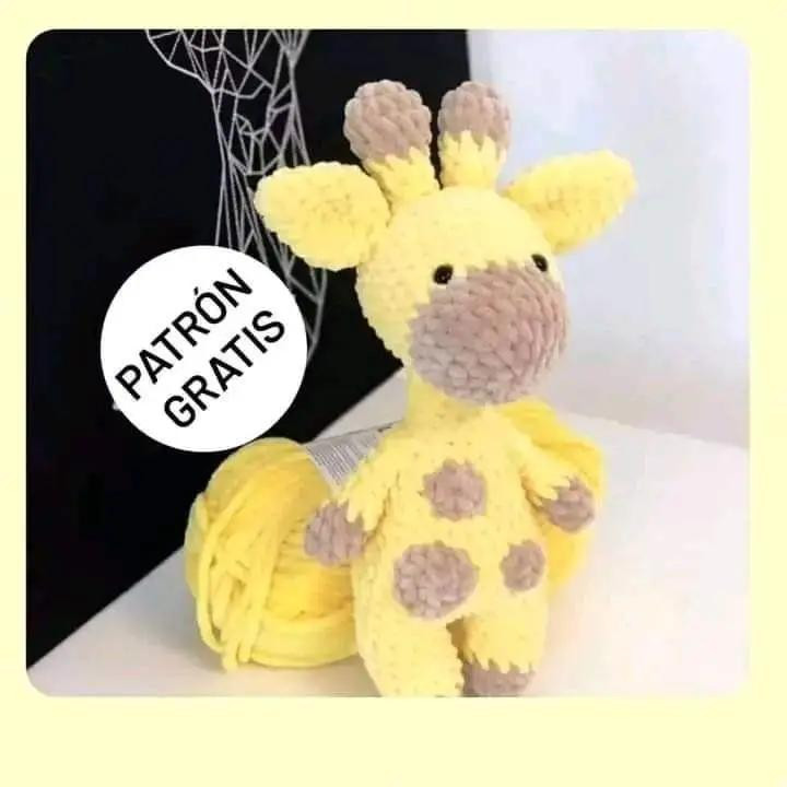 Patrón gratis para hacer jirafa amarilla amigurumi