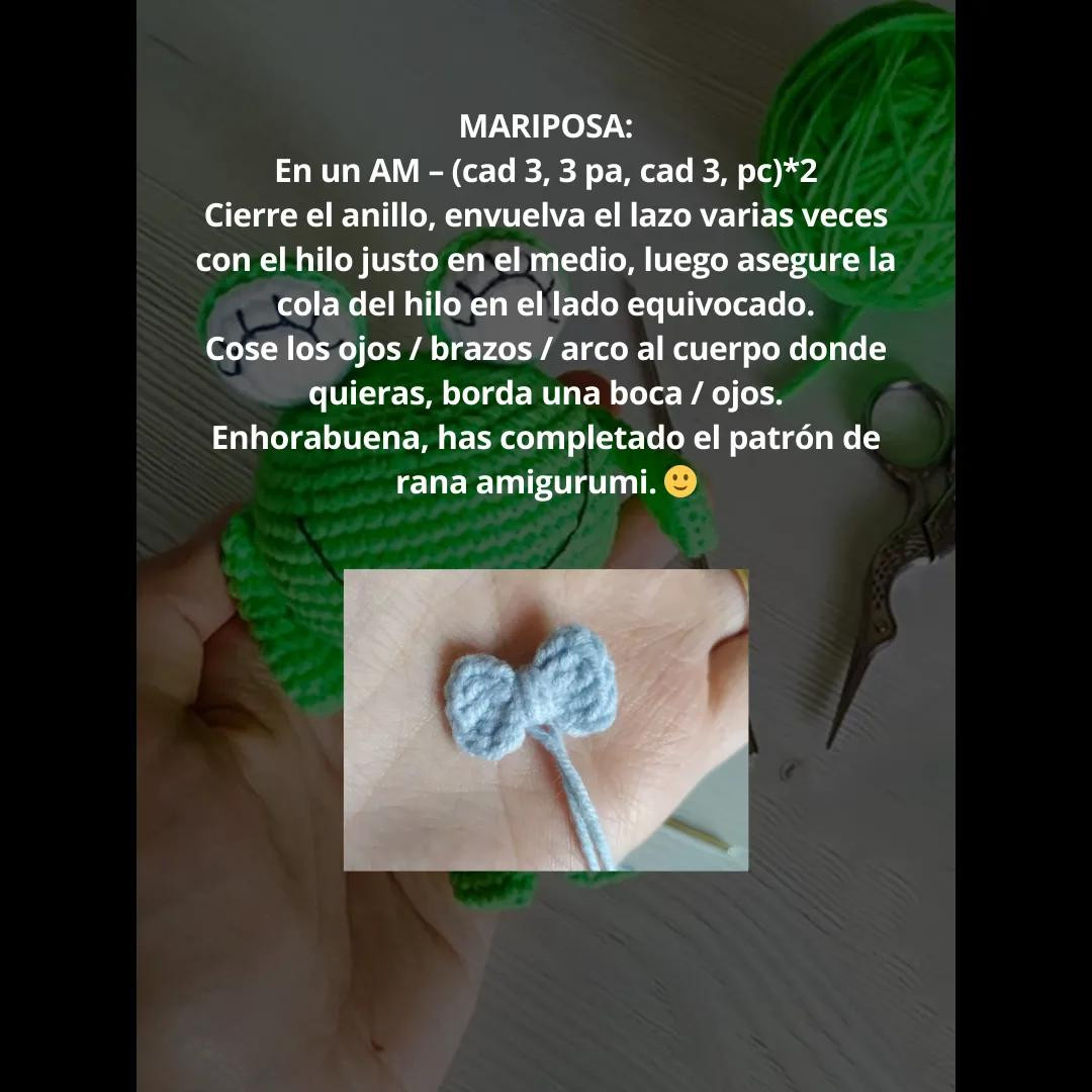 Patrón gratis para rana amigurumi verde con instrucciones paso a paso