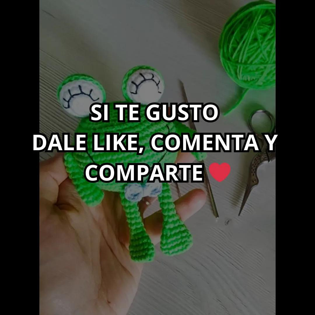 Patrón gratis para rana amigurumi verde con instrucciones paso a paso