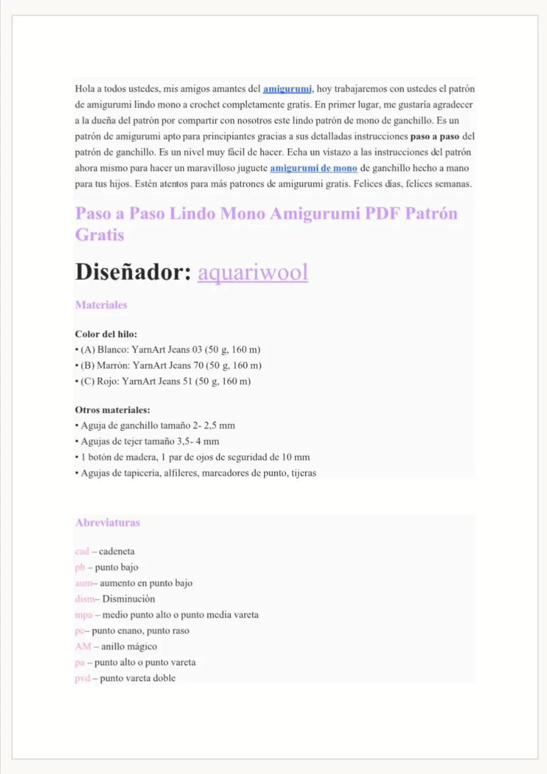 Patrón gratis paso a paso de mono amigurumi con bufanda roja