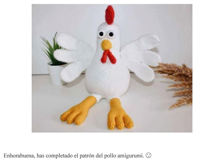 Patrón Gratis Paso a Paso de Pollo Amigurumi Blanco