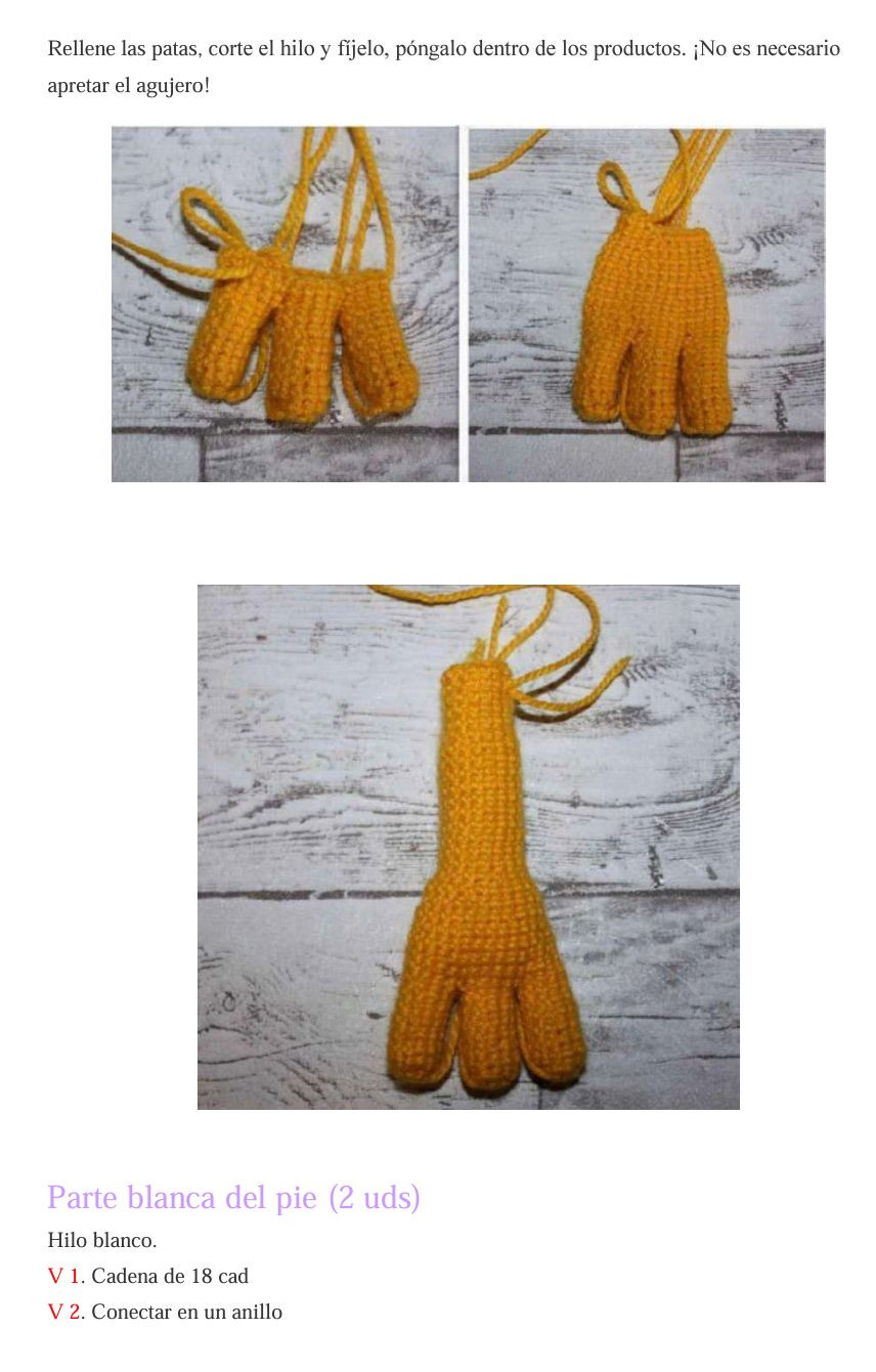 Patrón Gratis Paso a Paso de Pollo Amigurumi Blanco