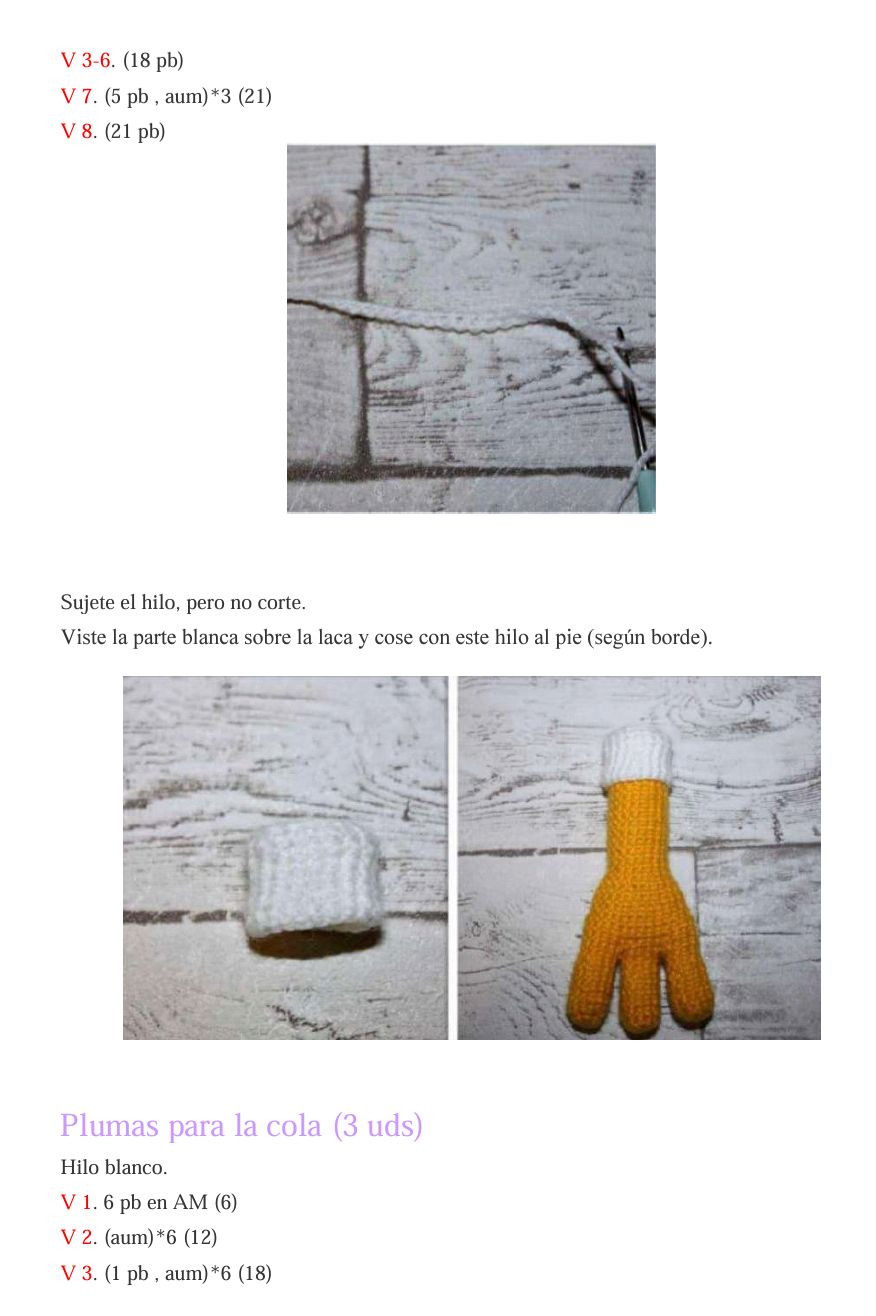 Patrón Gratis Paso a Paso de Pollo Amigurumi Blanco