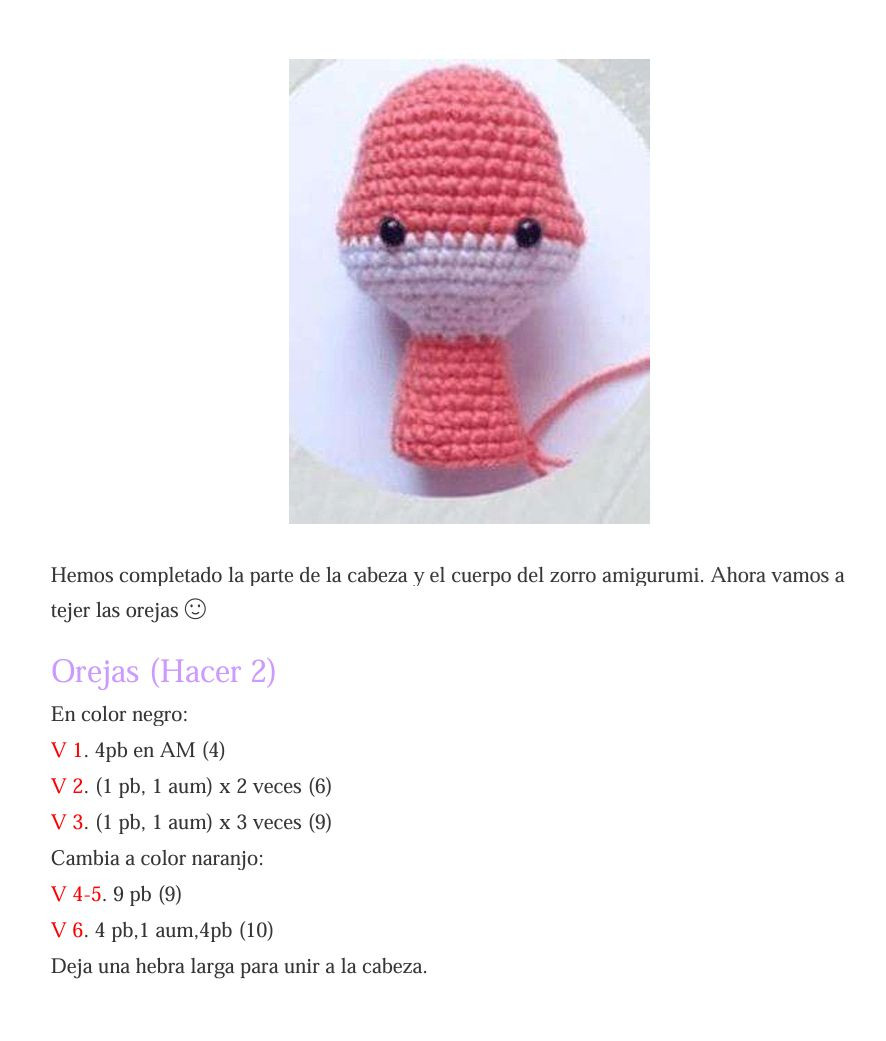 Patrón Gratis Paso a Paso Llavero Zorro Amigurumi