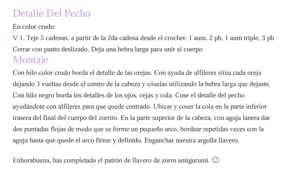 Patrón Gratis Paso a Paso Llavero Zorro Amigurumi