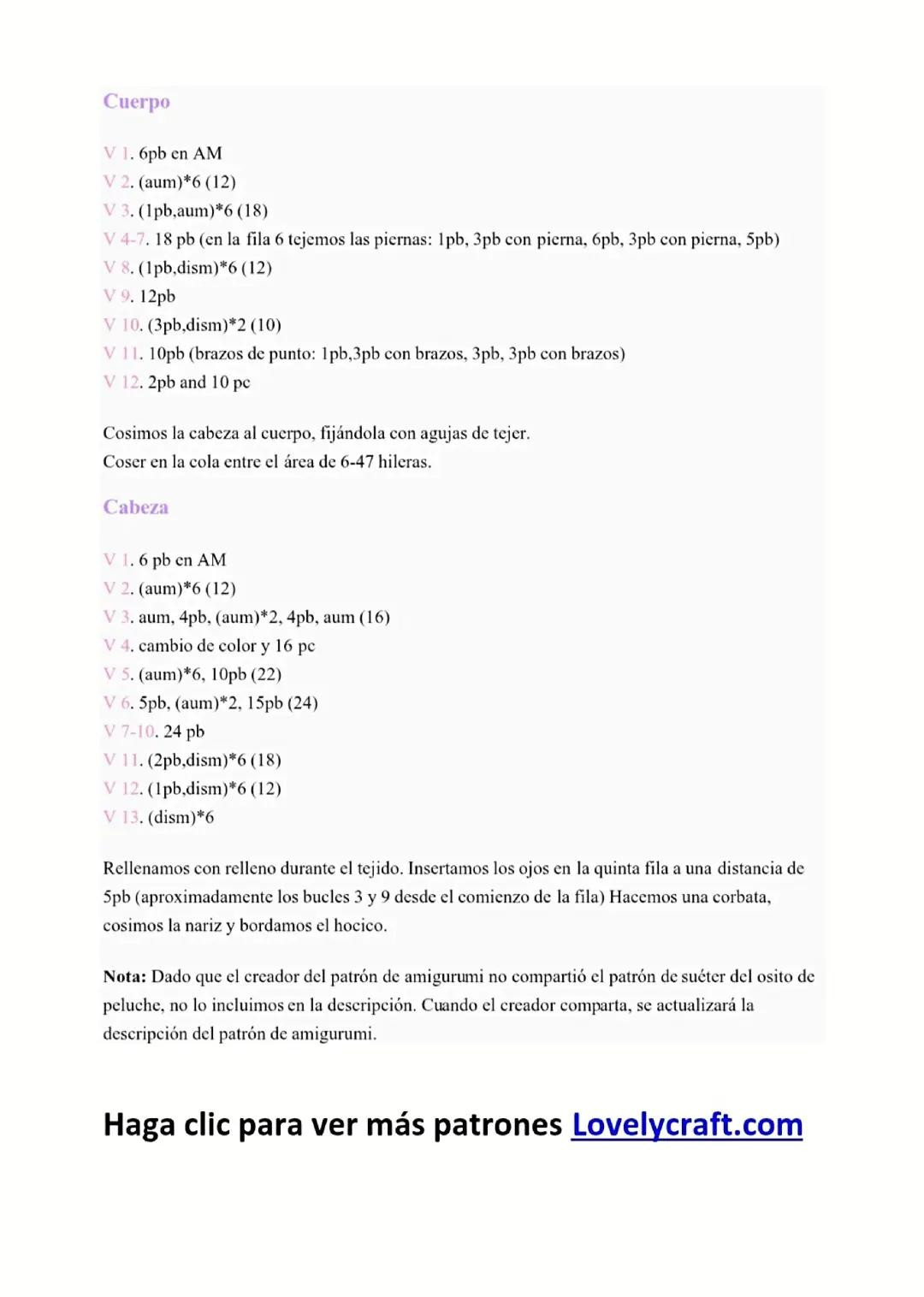 Patrón Gratis Paso a Paso Oso de Peluche Amigurumi con Hilo Felpa y Vestido Verde