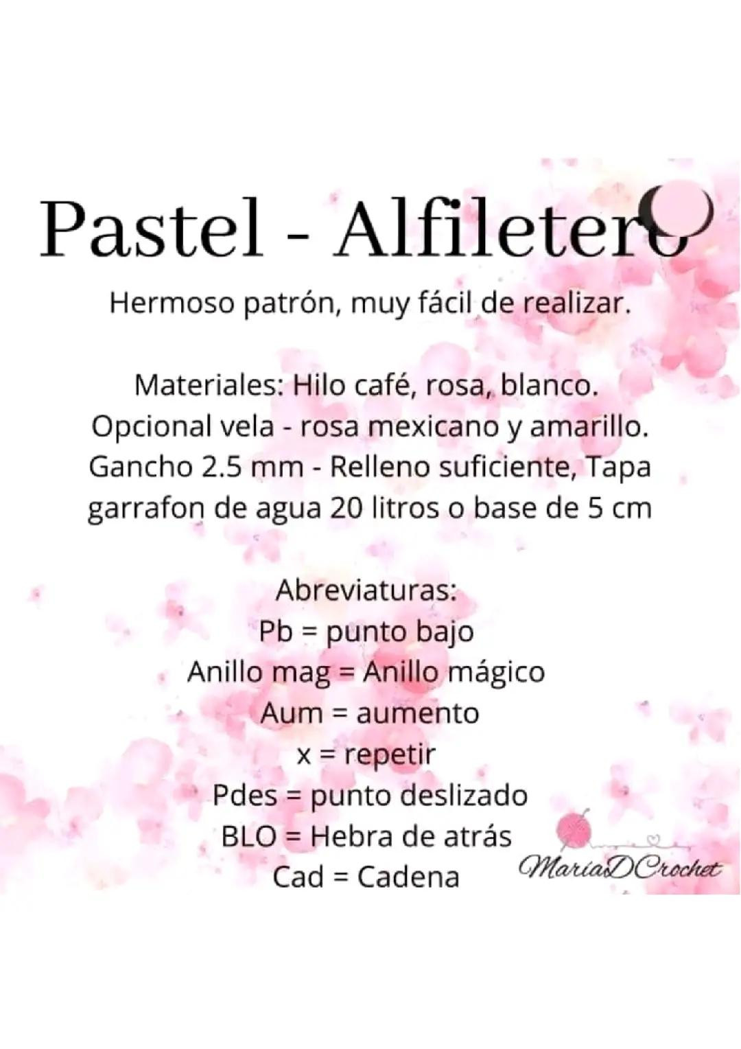 Patrón Gratis Pastel Alfilerero Móc Len