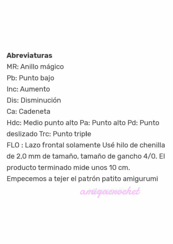 Patrón Gratis Patito Amigurumi Crochet