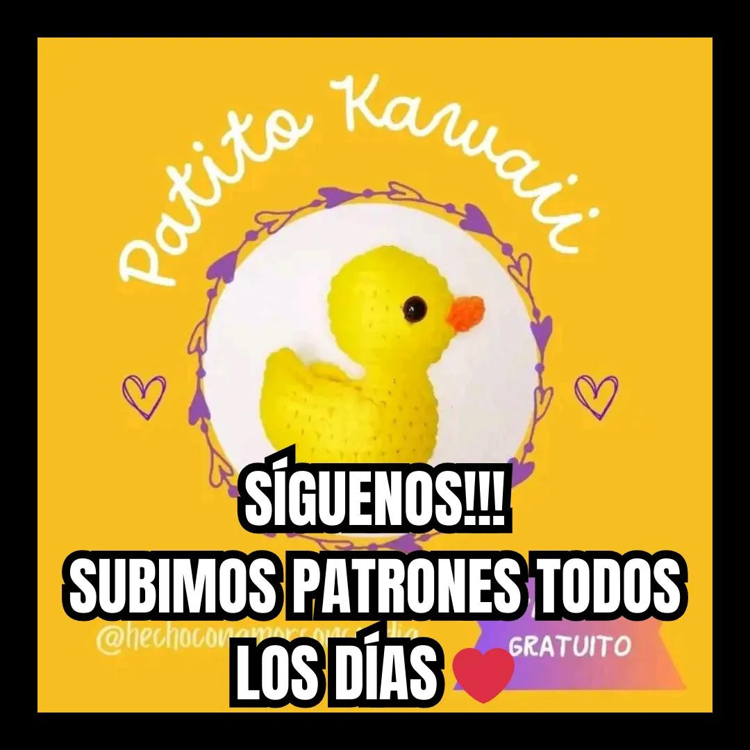 Patrón Gratis Patito Kawaii Amarillo de Madera