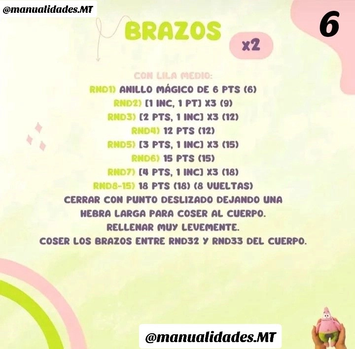 Patrón Gratis Patricio Amigurumi: Tutorial Paso a Paso