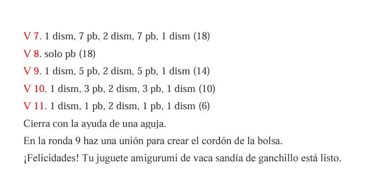 Patrón Gratis PDF Vaca Sandía Amigurumi